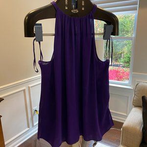 Diane Von Furstenberg, Size L, Purple Pania Silk Sleeveless Blouse, GORGEOUS!